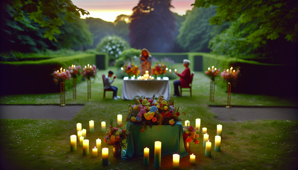 Cerimônias laicas celebram a vida em ambientes serenos, com amor e lembranças em harmonia.