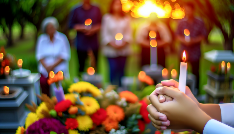 Cerimônias laicas refletem amor e união em um jardim sereno, iluminado por velas e flores.