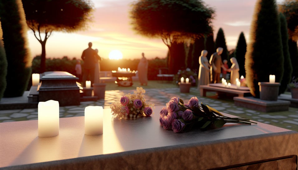 Foco: doação de órgãos. Jardim sereno simboliza esperança e amor, com família celebrando a vida.