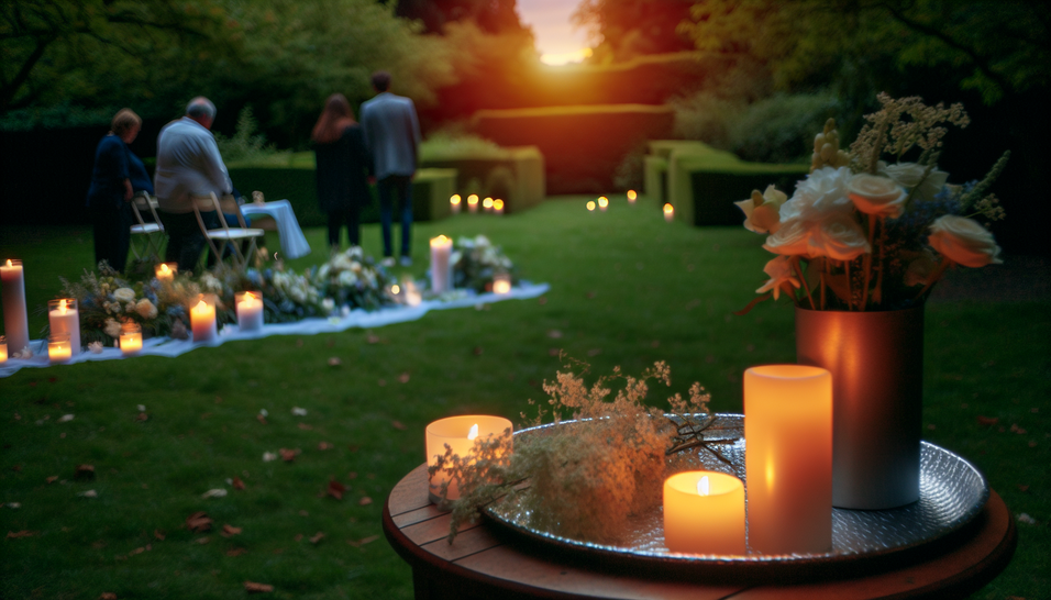 "Alt_text: Um jardim sereno que enfatiza a acessibilidade velórios, simbolizando conexão e amor."